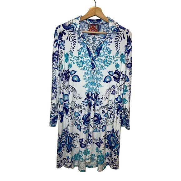 Johnny Was Farrow Botanical-Print Shift Swing Dres XS - Picture 2 of 9